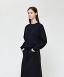 W CLASSIC LOGO SWEATSHIRT IN NAVY