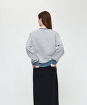 SMALL CLASSIC LOGO EMBROIDERY SWEATSHIRT IN HEATHER GREY