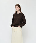 W CLASSIC LOGO SWEATSHIRT IN BROWN