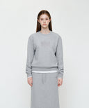 W CLASSIC LOGO SWEATSHIRT IN HEATHER GRAY