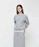 W CLASSIC LOGO SWEATSHIRT IN HEATHER GRAY