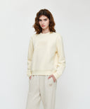 W CLASSIC LOGO SWEATSHIRT IN CREAM
