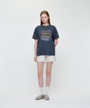 VINTAGE DRAWING ARDECHE OVERSIZED TEE IN VINTAGE BLUE