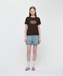 W CLASSIC LOGO TEE IN BROWN