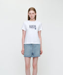 W STAMP CLASSIC LOGO TEE IN WHITE