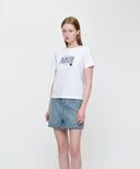 W STAMP CLASSIC LOGO TEE IN WHITE