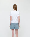 W STAMP CLASSIC LOGO TEE IN WHITE