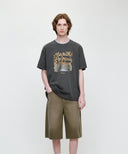 VINTAGE DRAWING ARDECHE OVERSIZED TEE IN CHARCOAL GREY