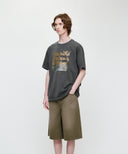 VINTAGE DRAWING ARDECHE OVERSIZED TEE IN CHARCOAL GREY