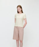 W CLASSIC LOGO RINGER TEE IN IVORY