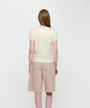 W CLASSIC LOGO RINGER TEE IN IVORY