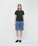 W STAMP CLASSIC LOGO TEE IN CHARCOAL GREY
