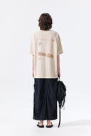 PATCH POCKET SHIRRING NYLON SKIRT IN BLACK image 8