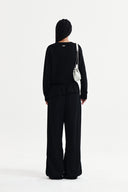DETACHABLE SKIRT KNIT PULLOVER IN BLACK image 17