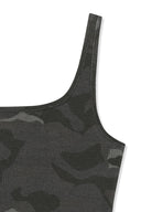 SQUARE NECK CROPPED TANK TOP IN CHARCOAL GREY image 4