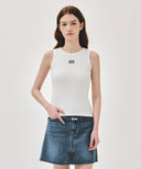 W RIBBON CLASSIC LOGO SLEEVELESS IN WHITE image 11