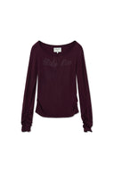 HENLY NECK SHIRRING TOP IN BURGUNDY image 1