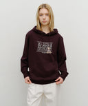 DOODLE CLASSIC BEAR HOODIE IN BURGUNDY image 1