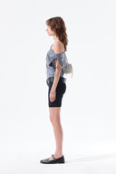 DRAPED ASYMMETRIC SLEEVELESS TOP IN SMOKE BLUE image 18