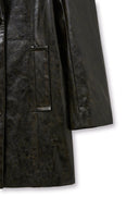 FAUX LEATHER HALF DOUBLE JACKET IN DARK BROWN image 4