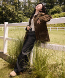 CLASSIC LOGO OVERSIZED FLANNEL CHECK SHIRT JACKET IN BLACK image 13