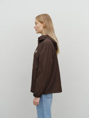CLASSIC LOGO HOODED WINDBREAKER IN BROWN