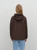 CLASSIC LOGO HOODED WINDBREAKER IN BROWN