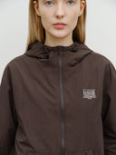 CLASSIC LOGO HOODED WINDBREAKER IN BROWN
