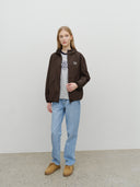 CLASSIC LOGO HOODED WINDBREAKER IN BROWN