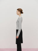 W LAYERED SHEER JERSEY LONG SLEEVE IN SKY BLUE image 7
