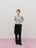 W LAYERED SHEER JERSEY LONG SLEEVE IN SKY BLUE image 10