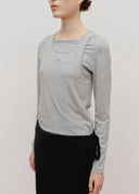 W LAYERED SHEER JERSEY LONG SLEEVE IN SKY BLUE image 1