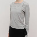 W LAYERED SHEER JERSEY LONG SLEEVE IN SKY BLUE image 4