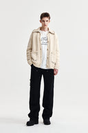 HANDMADE COLLAR KNIT CARDIGAN FOR MEN IN BUTTER image 9