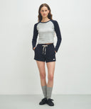 W BASIC SWEAT SHORTS IN NAVY image 3