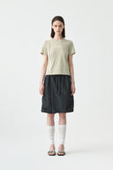 BACK SLIT SLIM TOP IN LIGHT KHAKI image 4