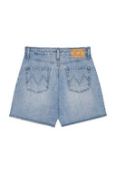 CUT LINE POINT DENIM SHORTS IN BLUE image 14