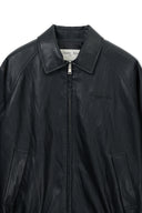 SMALL LOGO FAUX LEATHER ZIP UP JUMPER IN BLACK image 15