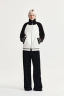 HIGH NECK RAGLAN KNIT ZIP UP FOR WOMEN IN DARK BROWN image 19