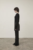 HENLY NECK SHIRRING TOP IN BLACK image 16