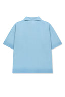 SMALL LOGO WASHED PIQUE TOP FOR MEN IN CHARCOAL GREY image 3