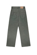 COLOR POINT WASHED DENIM PANTS IN KHAKI image 2