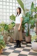 PINTUCK LAYERED SLIM CROP TOP IN WHITE image 7