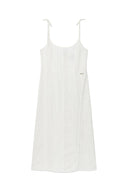 HOOK AND EYE LAYERED LONG DRESS IN IVORY image 1