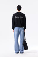 BACK LOGO SHEER CARDIGAN FOR MEN IN BLACK image 9