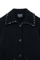 HANDMADE COLLAR KNIT CARDIGAN FOR MEN IN BLACK image 4