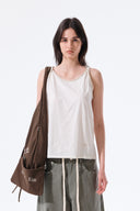 TWIST SHOULDER SLEEVELESS TOP IN CREAM image 5