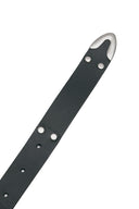 DOUBLE STUD LEATHER BELT IN BLACK image 3
