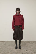 SIDE ZIPPER PLEATS MIDI SKIRT IN DARK BROWN image 20