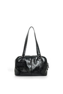 DOUBLE POCKET BRICK SHOULDER BAG IN BLACK image 3